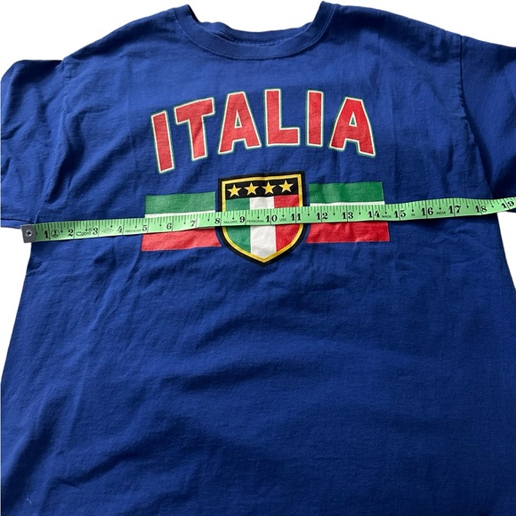 Italia travel tee Hanes Mens Medium 100% preshrunk cotton blue - Picture 3 of 7